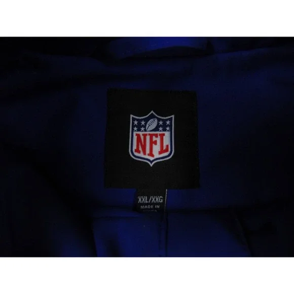 New York Giants Jacket Mens 2XL Blue Solid Softshell Hooded NFL Full Zip Coat